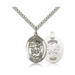 Sterling Silver St. Michael /National Guard Pendant w/ chain