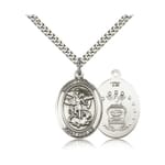 Sterling Silver St. Michael /US Air Force Insignia Pendant w/ chain