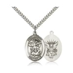 Sterling Silver St. Michael/US Navy Pendant w/ chain