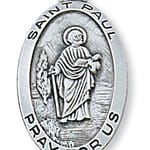 Sterling Silver St. Paul Medal with 24 inch chain