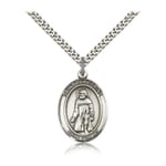 Sterling Silver St. Peregrine Laziosi Pendant  w/ chain