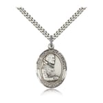 Sterling Silver St. Pio of Pietrelcina Pendant w/ chain