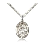 Sterling Silver St. Pius X Pendant w/ chain