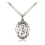 Sterling Silver St. Rita of Cascia Baseball Pendant w/ chain