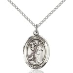 Sterling Silver St. Rocco Pendant w/ Chain