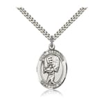 Sterling Silver St. Sebastian / Baseball Pendant w/ chain