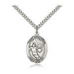 Sterling Silver St. Sebastian / Basketball Pendant w/ chain