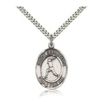 Sterling Silver St. Sebastian Pendant w/ chain- Baseball