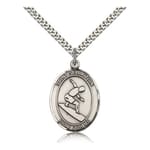 Sterling Silver St. Sebastian Pendant w/ chain-Surfer