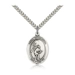 Sterling Silver St. Sebastian / Tennis Pendant w/ chain