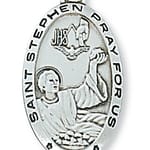 Sterling Silver St. Stephen Medal with 24 inch chain