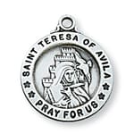 Sterling Silver St. Teresa Medal with 18 inch chain 