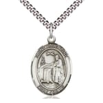 Sterling Silver St. Valentine of Rome Pendant w/ 24