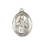 Sterling Silver St. Walter of Pontnoise Pendant w/ Chain