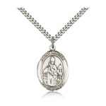 Sterling Silver St. Walter of Pontnoise Pendant w/ chain