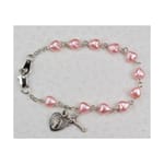 Sterling Silver Youth Pink Heart Bracelet