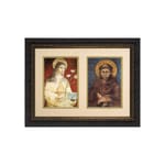 Sts. Francis and Clare, Matted, w/ Dark Ornate Frame (13x18)