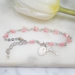 Swarvoski Rose Butterfly Rosary Bracelet 