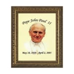 Tribute to Pope John Paul II w/ Gold Frame (8x10)