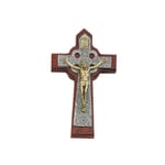 Two Tone Celtic Crucifix on Cherry 6 inch