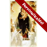 Virgin with Angels / Mary Queen of Angels Personalized Prayer Card (Priced Per Card)