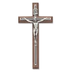 Walnut with Black Overlay Crucifix   