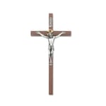  Walnut Crucifix with Gold Halo 10 inch