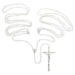 Wedding Lasso Rosary - Crystal beads - Silver chain 39 inch