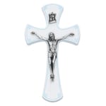  White/Silver Crucifix with Blue Trim