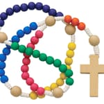 Wood Multi-Colored Children's Corded Rosary