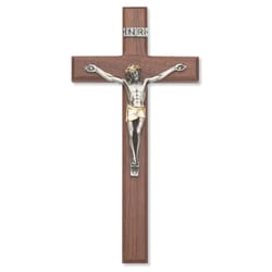 10 Walnut Crucifix with Two-Tone Corpus