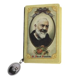 St. Pio Folded Prayer Card With Medal 