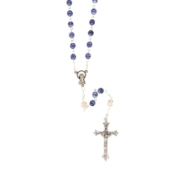 6MM Blue / Pearl Rosary