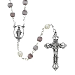 7MM Amethyst and Pearl Rosary