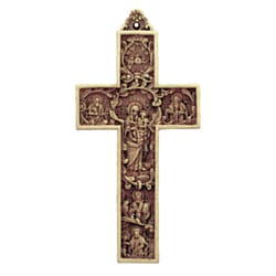Alabaster Byzantine Cross -  6.5 inch
