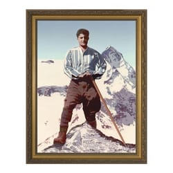 Bl. Pier Giorgio Frassati on a Mountain w/ Gold Frame