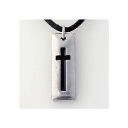 Black Cross Tablet Pendant