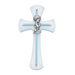 Boy Cross on White Wood - 7 inch