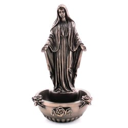Bronzed Our Lady of Grace Standing/Hanging Font, 7.5”