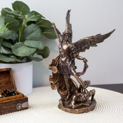 Bronzed St. Michael Veronese Statue, 10 inch