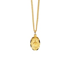 Children's Oval Miraculous Medal - Gold/Sterling Silver with 13 inch chain