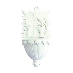 Communion Font with Grains of Wheat and Chalice - White Alabaster - 6 Inches