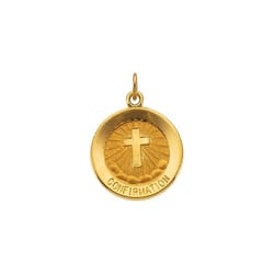 Confirmation Medal with Cross -14K Gold