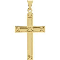 Cross Pendant with Mandorla Design-14K Gold