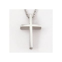 Deep and Narrow Cross Sterling Silver Pendant