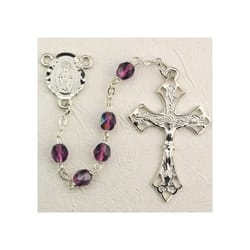 Deluxe Pewter 6mm Amethyst Rosary