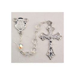 Deluxe Pewter 6mm Crystal Rosary