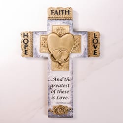 Faith, Hope and Love Marriage Cross - 10.5 inch
