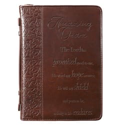 Lux Leather Amazing Grace Bible Cover, Medium