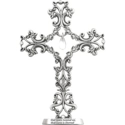 Filigree Crystal Tear Drop Memorial Standing Cross